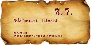 Némethi Tibold névjegykártya